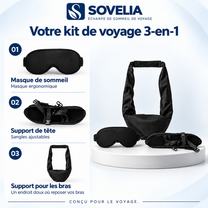 SOVELIA™ AirCocoon 3-en-1 – Kit Sommeil de Voyage